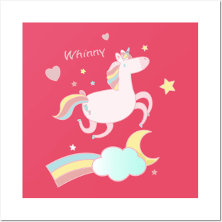 whinny Unicorn Posters and Art